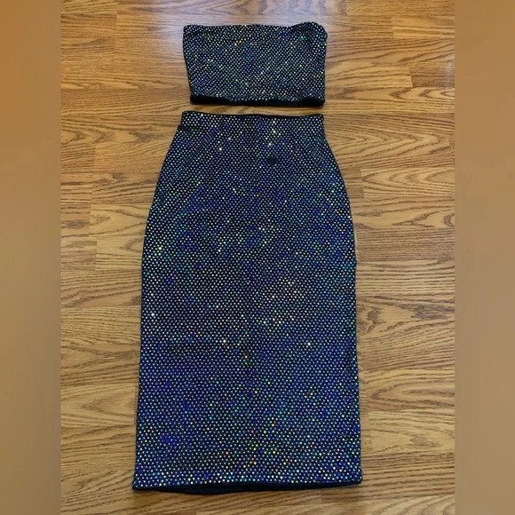 H&M Sparkle Tube Skirt Set size xs - Picture 2 of 8
